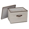 HOUSEHOLD ESSENTIALS 2-Piece Large Storage Box in Latte Linen 7813