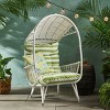 Malia Wicker Standing Basket Chair White   Green - Christopher Knight 