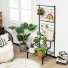 Tangkula 3-Tier Hanging Plant Stand Flower Pot Organizer Rack w/Grid Panel Display Shelf - 4 of 4