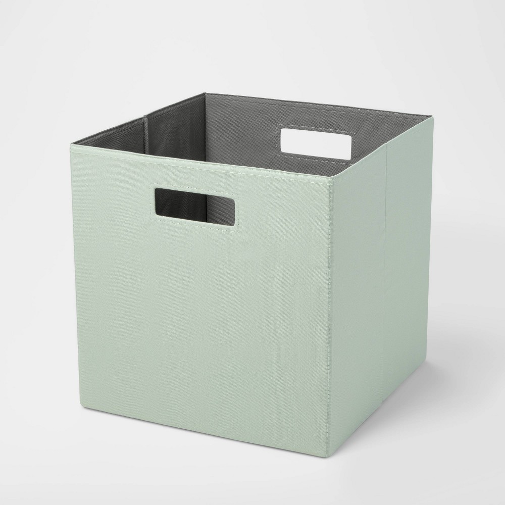 Photos - Clothes Drawer Organiser 13" x 13" Fabric Bin Light Green - Brightroom™: Cube Organizer, Polyester/