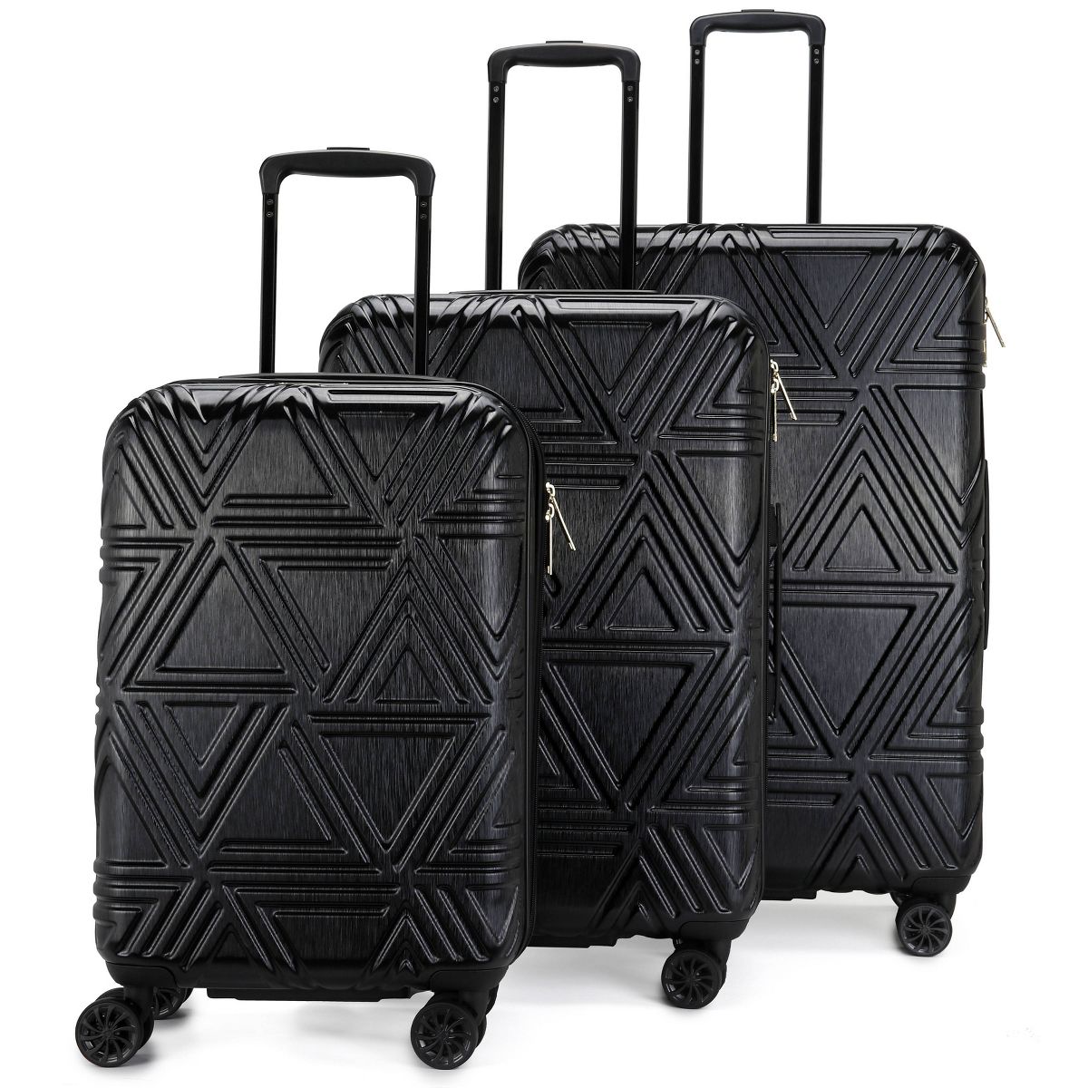Badgley Mischka Contour Expandable Hardside Checked 3pc Luggage Set - thumbnail 10