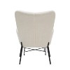 Izzy Lounge Chair and Ottoman Set Black/White Faux Shearling - LumiSource: Cozy, Modern Metal Legs, Comfy Seating - 4 of 4