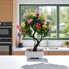 Unique Bargains Artificial Plants Rose-Adorned Welcome Pine Bonsai Plastic 3.94"x3.94"x10.63" 1 Pc - 2 of 4