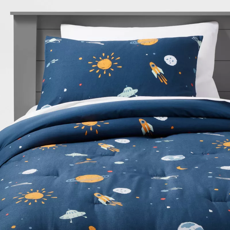 Twin Space Cotton Comforter Set, Space Themed Twin Bedding