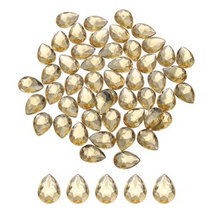 Unique Bargains Flat Back Acrylic Teardrop Rhinestone Embellishments 50 Pcs - 1 of 4