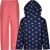 LONDON FOG Girl's Waterproof Hooded Jacket and Pant Rainsuit Sets - 2 of 4