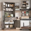Buenhomino Kitchen Pantry Storage Cabinet with Barn Doors, Drawer and Power Outlet, Tall Farmhouse Coffee Bar w/Hutch for Home Dining Living Room - 4 of 4