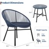 Acapulco Chair Set 3 Piece, Outdoor Patio Bistro Set with 2 Wicker Chairs & 1 Tempered Glass Table - 3 of 4