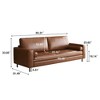 Luck Live Modern Sofa,leather couch 80.31"furniture living room High-End Vintage Sofa, Sturdy Frame, Comfortable Seating Brown - 4 of 4