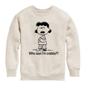 Boys' - Peanuts - Who Says Im Crabby Lucy Graphic Long Sleeve Fleece Sweatshirt - 1 of 4