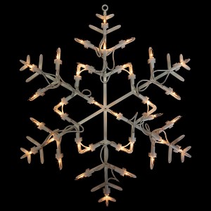 Northlight 13.5" Lighted Snowflake Christmas Window Silhouette Decoration - 1 of 4