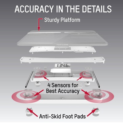 Glass Body Composition Personal Scale Gray/Clear - Taylor_5