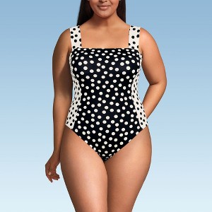 Lands' End Women's Square Neck High Leg One Piece Swimsuit - 1 of 3