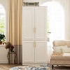 FUFU&GAGA Freestanding Combination Sculptural Look Wardrobe Armoire White - image 4 of 4