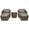 Spruce & Spring Patio Wicker Furniture Set Outdoor Rattan Bistro Set - 4 of 4