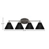 Toltec Lighting Capri 4 - Light Vanity in  Brushed Nickel with 7" Black Matrix Shade - 2 of 2