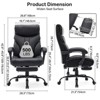 PU Leather Executive Office Chair with High Back, Ergonomic Computer Chair with Wheels, 500 LBS Capacity, Wide Seat - 3 of 4