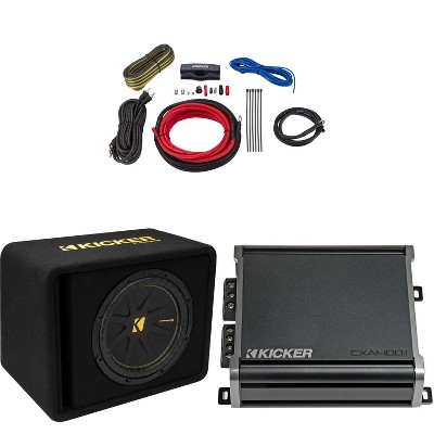 Kicker 12 Inch Comp Bass Package 50VCWC124 with 46CXA4001 and 47VK8 amp wire kit