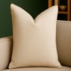TopComfy Support Pillow Homey Cozy Ivory Linen Style Throw Pillow with Decorative Stitching for Natural Decor, Beige, 17"*17"*10" - 3 of 4