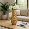 Decorative Textured Metal Vase for Livng Room Decor - Contemporary Home Accent Perfect for Bedroom, Office, and Tabletop Decor - 19", Bronze - 3 of 4