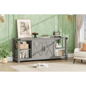 TV Stand, Entertainment Center for TVs up to 65 Inch, TV Media Console Table with Adjustable Shelves and 2 Storage Cabinets - 1 of 4