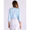 INSPIRE CHIC Women's Satin Elegant 3/4 Sleeve Open Front Cropped Bolero Shrug Cardigan - 3 of 4
