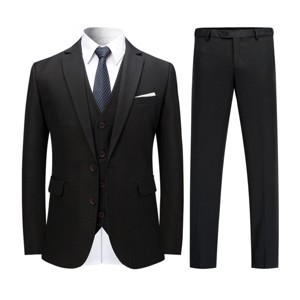 Cloudstyle Mens Stylish 3 Piece Dress Suit Classic Fit Wedding Formal Jacket & Vest & Pants - 1 of 4
