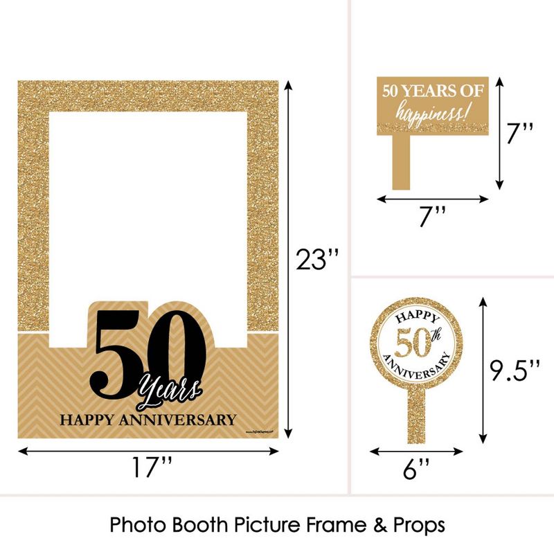 Big Dot of Happiness We Still Do - 50th Wedding Anniversary Selfie Photo Booth Picture Frame & Props - Printed on Sturdy Material, 5 of 8