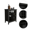 Essential Bar Cabinet; One Open Shelf; Six Built-in Wine Rack; One Drawer -Black - 3 of 4
