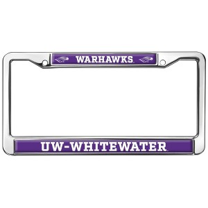 UW Whitewater Warhawks Full Size Standard License Plate Metal Frame - 1 of 4
