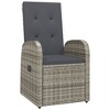vidaXL Reclining Patio Chairs 2 pcs with Cushions Poly Rattan Gray - 3 of 4