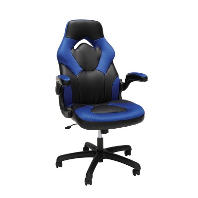 Racing Style Bonded Leather Gaming Chair Blue - OFM