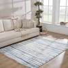 Hauteloom Mette White&Blue Lined Plush Area Carpet - 2 of 4