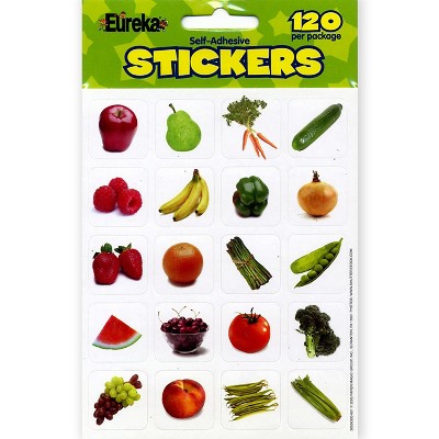 Eureka Fruits & Vegetables Theme Stickers 120 ct. (EU-655033)