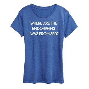 Women's - Instant Message - Where Are The Endorphins Short Sleeve Graphic T-Shirt - 1 of 4