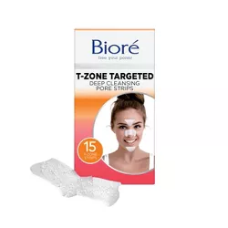 Biore T-Zone Targeted Deep Cleansing Pore Strips, Blackhead Remover, Nose Strips, Visible Proof - 15ct