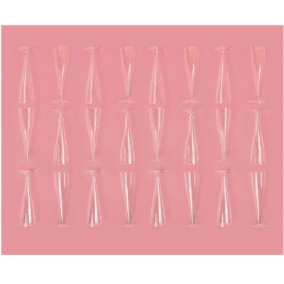 Elegant Silver Glitter Disposable Plastic Champagne Flutes, 24 Pack
