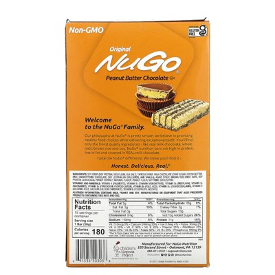 Nugo Nutrition Original Peanut Butter Chocolate Bars, 15 Bars, 1.76 Oz