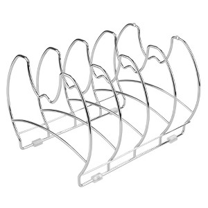 iDESIGN Classico Kitchen Cabinet Storage Organizer for Skillet Pan Vertical Chrome: Freestanding Metal Pot Rack, 8" H - 1 of 4