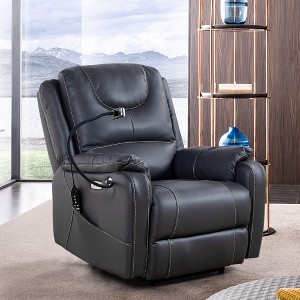 Whisen Bonded Leather 139° Recliner & Single Sofa Chair with Vibration Massage & Heating - 1 of 4