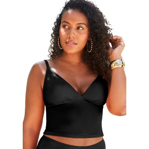 Swimsuits for All Women's Essential Cropped Tankini Top (Plus Sizes Available) - 1 of 4