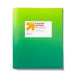2 Pocket Poly File Folder Pronged Green - up & up™