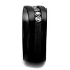 Slickblue Women’s IP Black Band Ring, Five Round CZ Accents, Bold Embedded Design, Stainless Steel, Sizes 5–10 - 4 of 4