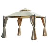 Resenkos Outdoor Garden Gazebo, Sunshade Gazebo Canopy,10' x 10' Steel Outdoor Patio Gazebo with Polyester Privacy Curtains, Two-Tier Roof - 2 of 4