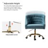 Anika Modern Velvet Height-adjustable Swivel Task Office Chair with Button-tufted Back and Gold Base | Karat Home - 4 of 4