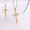 Cross Necklace, Plated, 5A CZ Birthstone for Women Men, Holiday Gift 1.1 inch. Chain Length is 16.5 with 3 inches adjustable. - 3 of 4