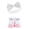 Hudson Baby Infant Girl Headband and Socks Set, Princess 4-Piece, 0-9 Months - 3 of 4