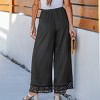Women's Crinkled Wide-Leg Pants with Lace Trim - Cupshe - 4 of 4