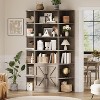 75" Tall 6-Tier Wide Wooden Bookshelf with Storage Cabinet and Doors - 3 of 4
