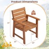 Costway 2/4 PCS Patio Hardwood Chair Wood Dining Armchairs Breathable Slatted Seat Garden - 3 of 4